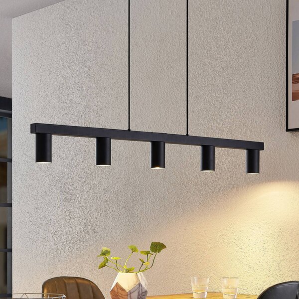 Lampada a sospensione Baliko Lindby, dimmerabile, Nero, Soggiorno / Sala da pranzo, Metallo, Moderno, Lampada a sospensione