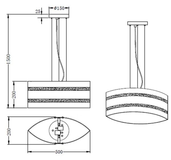 Trio - Lampadario a sospensione con filo NIKOSIA 2xE27/40W/230V argento