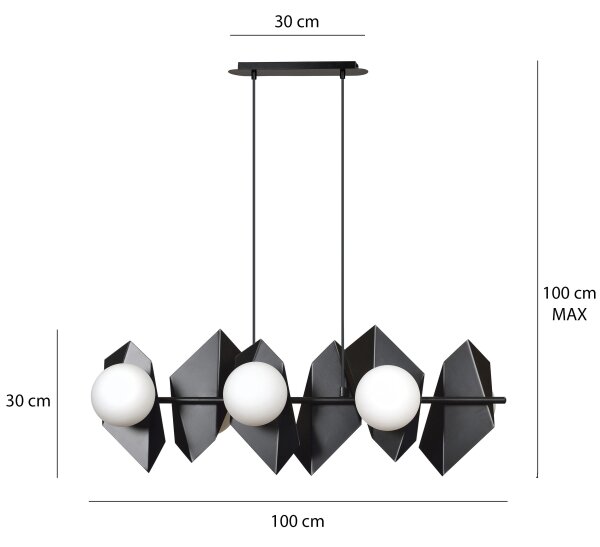 Lampadario a sospensione con filo DRIFTON 6xE14/10W/230V nero