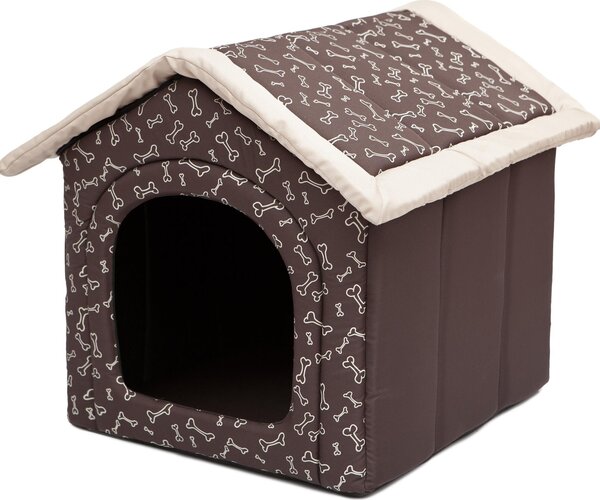 Cuccia per cani con cuccia per interni ed esterni - pieghevole, resistente alle intemperie - 38x32 cm - tetto con cerniera | PillowPrim
