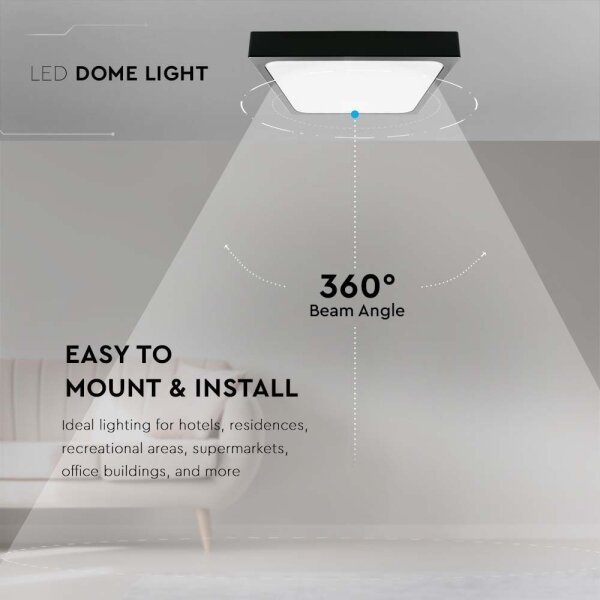 Plafoniera LED da bagno LED/30W/230V 6500K IP44 42x42 cm nero