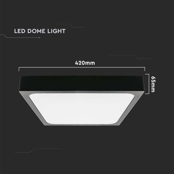 Plafoniera LED da bagno LED/30W/230V 6500K IP44 42x42 cm nero