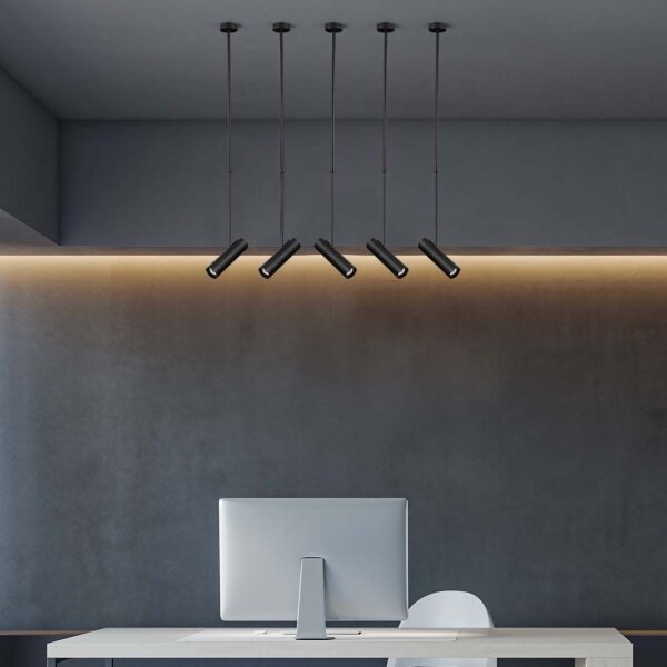 Lampadario a stelo 1xGU10/35W/230V nero