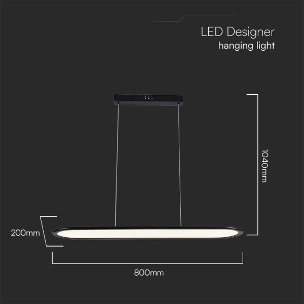 Lampadario LED a sospensione con filo LED/24W/230V 4000K nero
