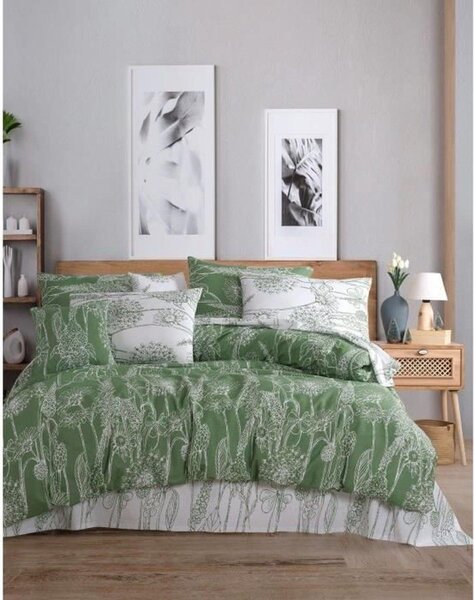 L'Essentiel Linge de Maison, Lara - Verde, Set copripiumino Ranforce (FR), Verde, 100 % COTONE RANFORCE, 240 x 220 cm