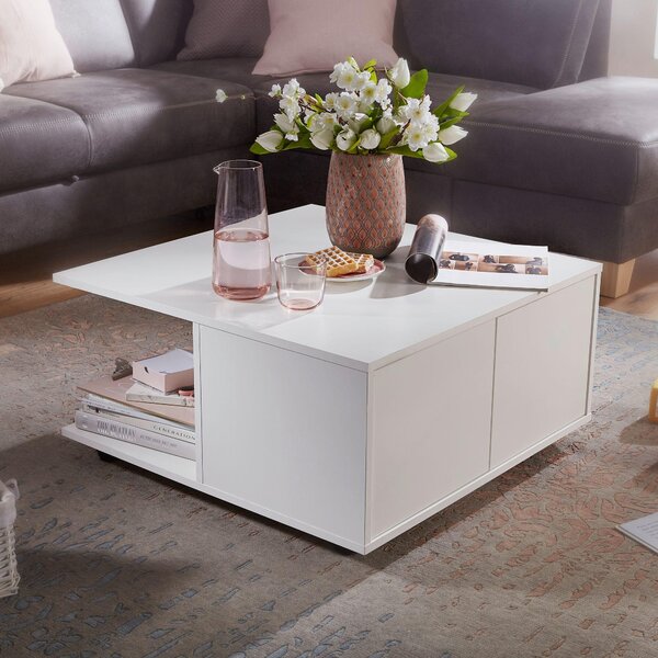 Tavolino design 70x70 cm bianco | Wohnling