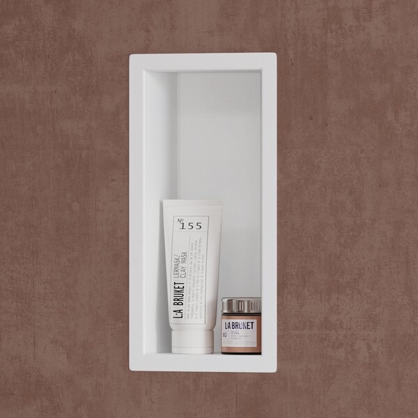 Doporro Nicchia a Parete 15x30x8.3cm Mensola Doccia a Muro a Incasso Piastrellabile in Acciaio Inox Facile da Montare, Bianco
