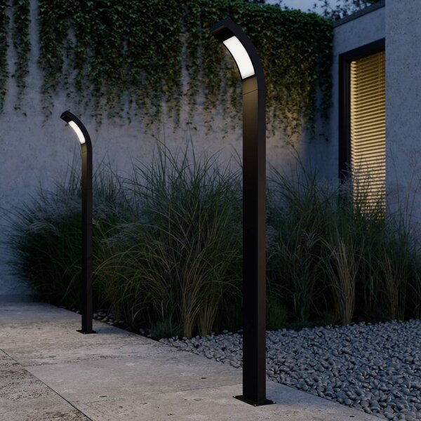 Lampioncino da giardino Juvia Lucande, Nero, Alluminio, Moderno, Lampada LED da esterni