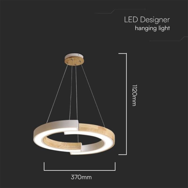 Lampadario LED a sospensione con filo LED/32W/230V 4000K bianco/legno