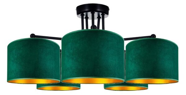 Lampada da soffitto verde lampada velour vintage moderna E27 lampada di design a 5 fiamme N230-E5-G