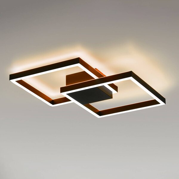 Q-Smart-Home Plafoniera smart Q-MARKO, dimmerabile, Nero, Soggiorno / Sala da pranzo, Alluminio, Moderno