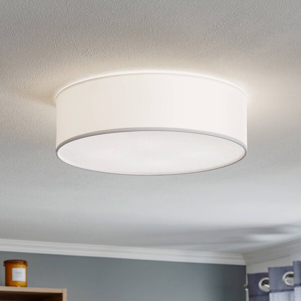 Plafoniera soffitto Rondo TK Lighting, dimmerabile, Bianco / Opale, Camera da letto, Tessuto / Stoffa / Seta, Moderno, Plafoniera