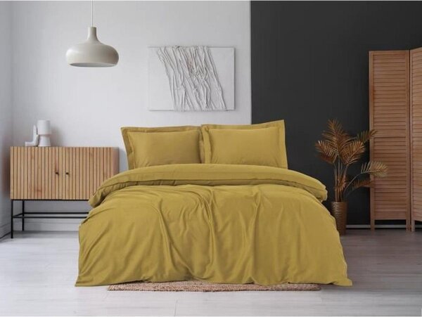 L'Essentiel Linge de Maison, Elegant - Mustard, Mustard, Set copripiumino King in raso (FR), 100 % cotone sateen, 240 x 220 cm