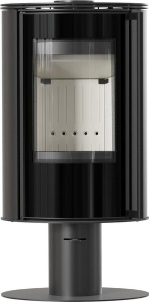 Stufa in acciaio con base KRATKI ERIK Ø 150 5,5 kW con molla della porta