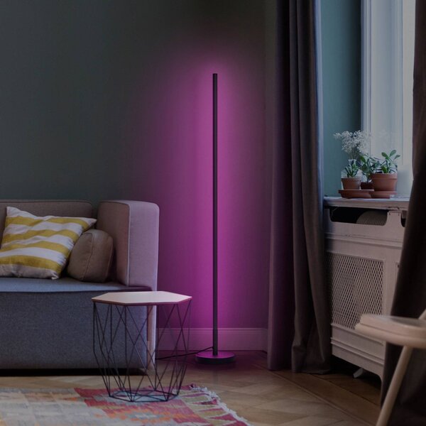 LEDVANCE SMART+ WiFi Floor round piantana nero round, dimmerabile, Nero, Soggiorno / Sala da pranzo, Alluminio, Moderno