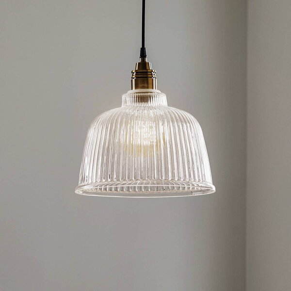 Lampada a sospensione in vetro Leana Euluna, dimmerabile, Chiaro / Trasparente, Soggiorno / Sala da pranzo, Vetro, Lampada a sospensione