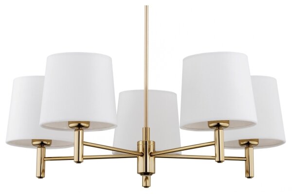 Argon 2106 - Lampadario su palo PONTE 5xE27/15W/230V ottone/crema