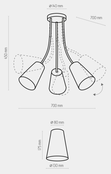Lampadario per bambini WIRE KIDS 3xE27/15W/230V