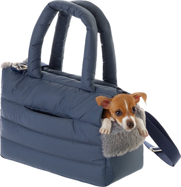 Borsa per cani "Fluffy Ride" -36x17x24 cm- Elegante borsa per il trasporto di cani, gatti e conigli, leggera, sicura | Doggy