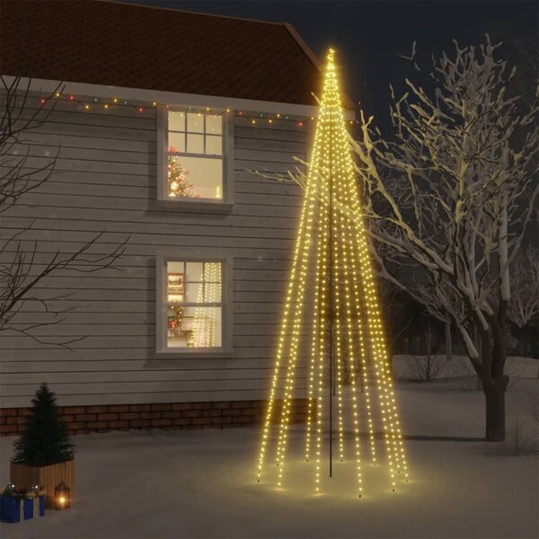 Albero di Natale con Puntale Bianco Caldo 732 LED 500 cm