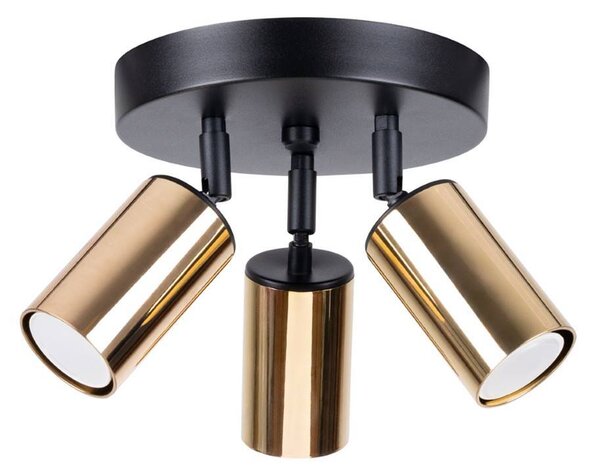 Lampada da soffitto WINX 3P nero/oro 3xGU10 10W acciaio 20x19.5x19.5cm Sollux Lighting