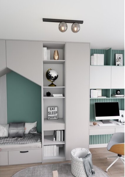 Plafoniera FIT 2xE14/10W/230V nero/grigio