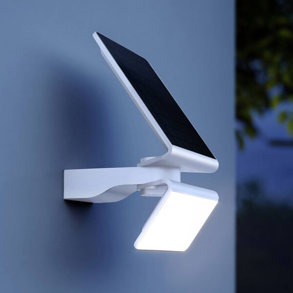 STEINEL Lampada LED solare XSolar L-S One, bianca, sensore ONE, dimmerabile, Bianco / Opale, Plastica, Moderno, Lampada solare da esterni