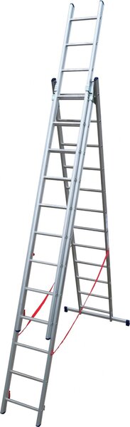 Scala Stilo Alluminio Tripla/Estensibile Gr En 131 - 3x11 gr. cm.314-706h. Kg.20 base cm.118(SL310-3)