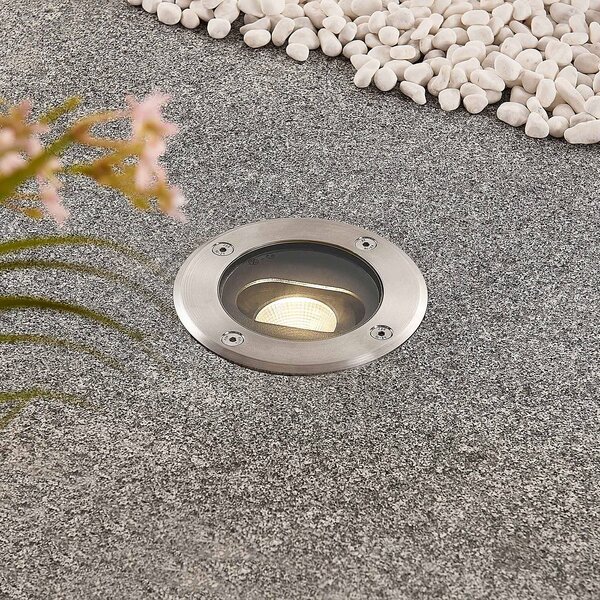 Lampada da incasso per pavimento a LED Doris, acciaio inox Doris Lucande, Alluminio / Grigio / Zincato, Alluminio, Moderno, Faretto da incasso da terra