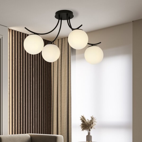 Lampadario a plafone BOSTON 4xE14/10W/230V nero