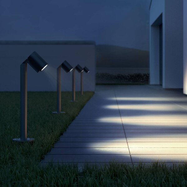STEINEL Lampioncino da giardino Spot Way, Nero, Alluminio, Moderno, Lampada LED da esterni