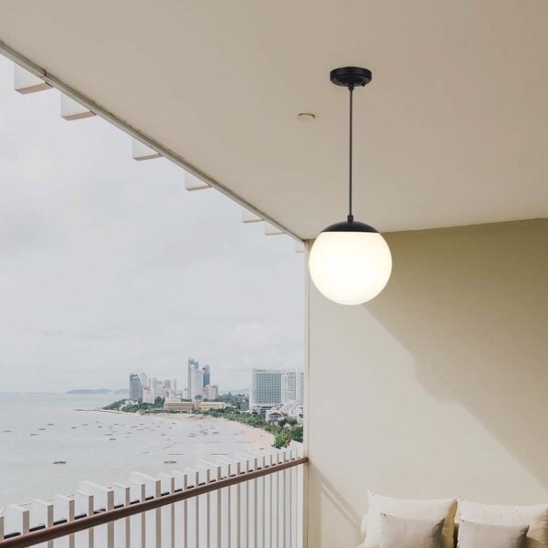 Lampadario da esterno a sospensione con filo 1xE27/60W/230V IP44 nero
