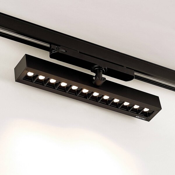 Arcchio Millay Faretto a binario LED nero 3000K, Nero, Studio / Ufficio, Alluminio, Moderno