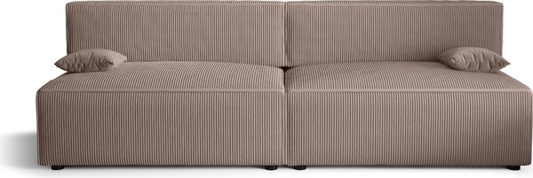 Divano letto Alvito X2, colore: marrone chiaro. Materiale: velluto a coste. A: L: 272 cm, A: 85 cm, L: 94 cm, divano con rete e funzione letto, divano letto, divano letto, divano letto, divano letto