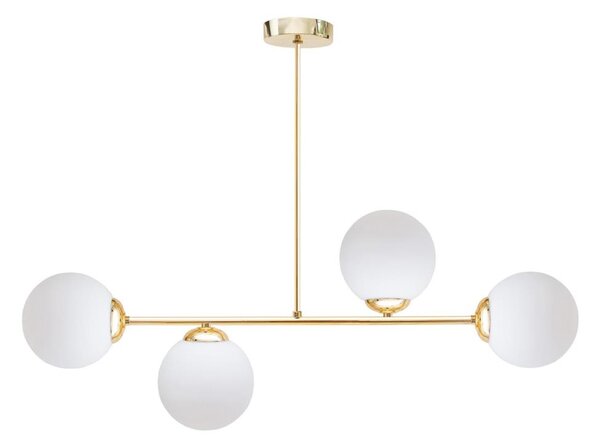 Lampadario a sospensione con supporto rigido FIRA 4xE27/60W/230V oro