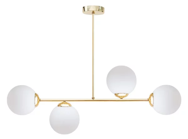 Lampadario a sospensione con supporto rigido FIRA 4xE27/60W/230V oro