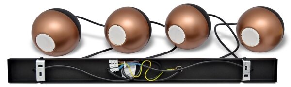Lampadario LED a sospensione con filo MIDWAY 4xGU10/4,8W/230V nero/rame