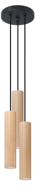 Lampada a sospensione LINO 3P 3xGU10 10W legna 100x20x20cm Sollux Lighting