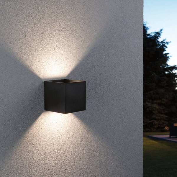 Paulmann Appliance da esterni LED Cybo, RGBW, 10 cm, antracite dimmerabile, Nero, Alluminio, Moderno