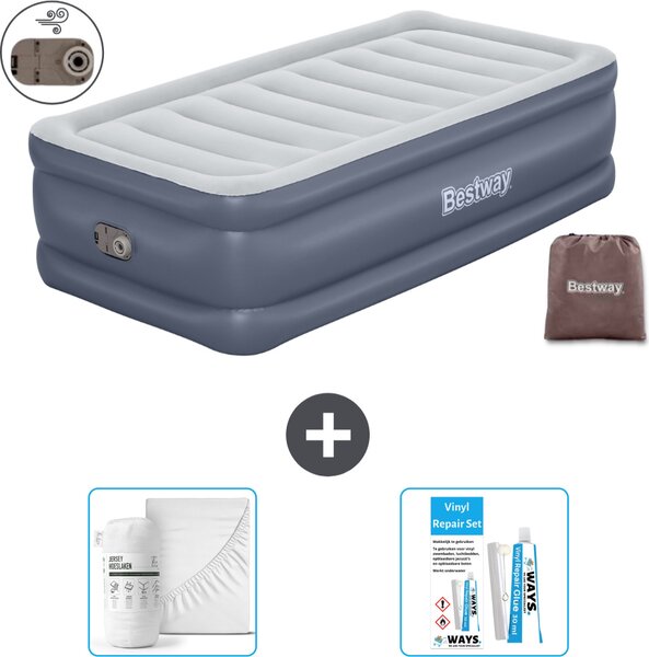 Materasso gonfiabile Bestway - 1 persona - 97 x 191 x 51 cm - Grigio - Accessori inclusi