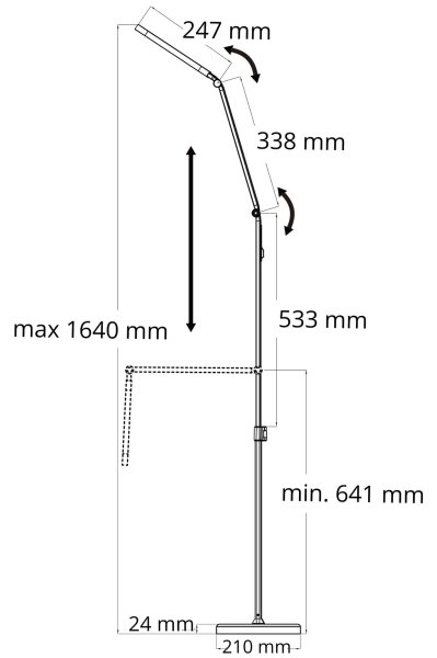 Lampada da terra touch LED dimmerabile FERRARA LED/13W/230V 3000/4000/6000K bianco