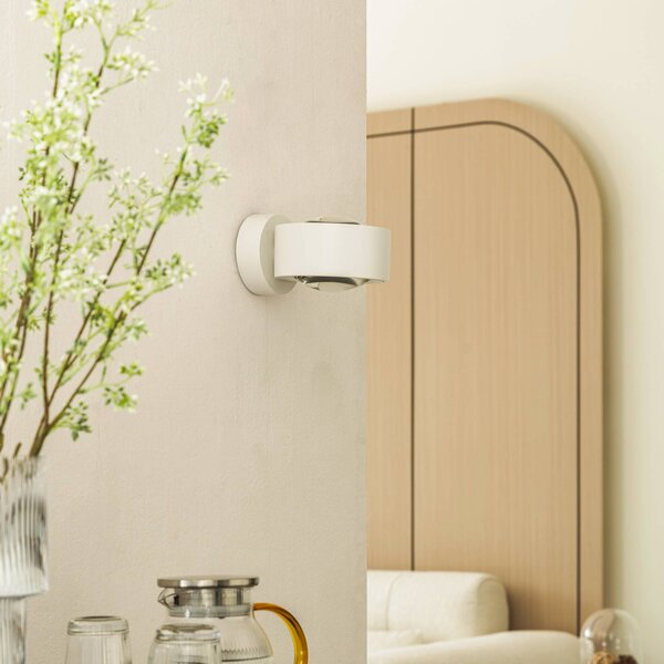 Applique da parete a LED Rotari Arcchio, dimmerabile, Bianco / Opale, Soggiorno / Sala da pranzo, Alluminio, Moderno, Applique a LED