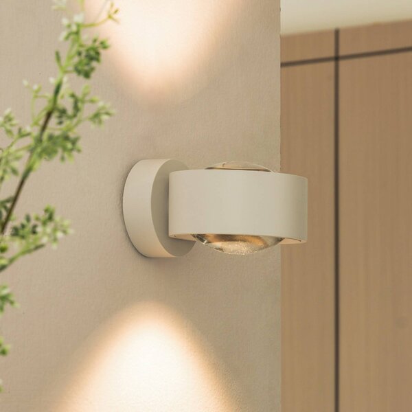 Applique da parete a LED Rotari Arcchio, dimmerabile, Bianco / Opale, Soggiorno / Sala da pranzo, Alluminio, Moderno, Applique a LED