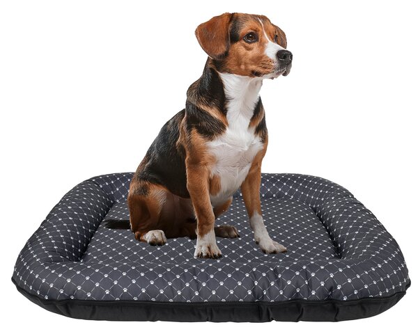 Cuccia per cani - Tappetino per cani impermeabile e lavabile in Codura | In & Outdoor per cani di taglia media e grande | Colore: Nero/Modello: Zampa, Misura L: 95 x 75