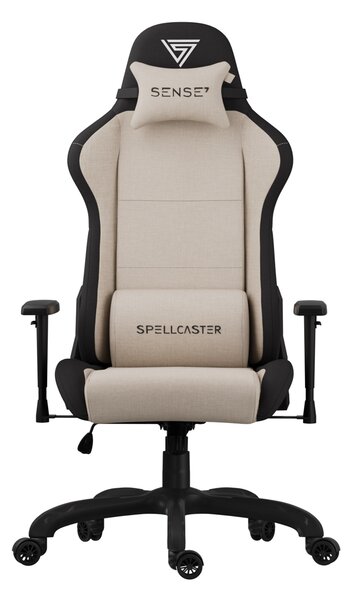 Sense7 Spellcaster FUKU sedia da gioco, poltrona da gioco, sedia da ufficio, sedia da scrivania ergonomica, sedia girevole con poggiatesta fino a 150 kg, tessuto, beige