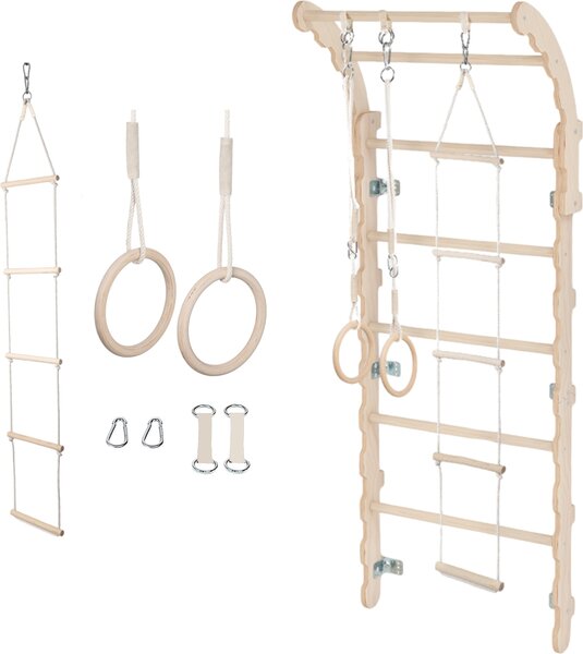 MAMOI® Scivolo in legno naturale per bambini, Scivoli per arrampicata a triangolo, Gioco per uso interno e giardino