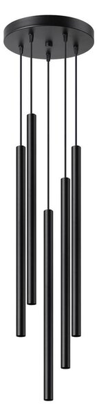 Lampada a sospensione PASTELO 5P nero 5xG9 8W acciaio 110x25x25cm Sollux Lighting