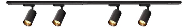 Faretto per sistema a binario PIPE 4xGU10/10W/230V nero