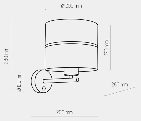 Lampada da parete HILTON 1xE27/15W/230V ottone/nero