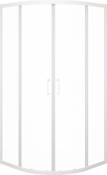 Cabina doccia 90x90 Marwell vetro Factory doccia rotonda, bianco, 90 x 90 x 200 cm - Cabina doccia con telaio in alluminio bianco opaco - Cabina doccia con porta scorrevole